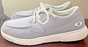 Apex Moc Toe Oxford Grey Canvas Men's Lace Up Shoes Sz 12
